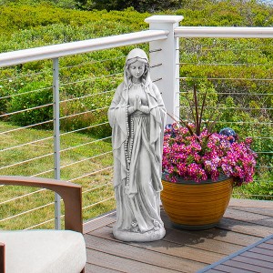 ABYNOW 29.9" Virgin Mary Outdoor Garden Statue – Praying Religious Catholic Decor for Yard, Patio, Home or Entryway – Ivory - 1 of 1