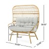 Coolbibila-Loveseat For Outdoor Made Of PE Rattan, Patio Sofa With Stylish And Versatile Design, Patio Chair With Iron Frame And Cushion - 4 of 4