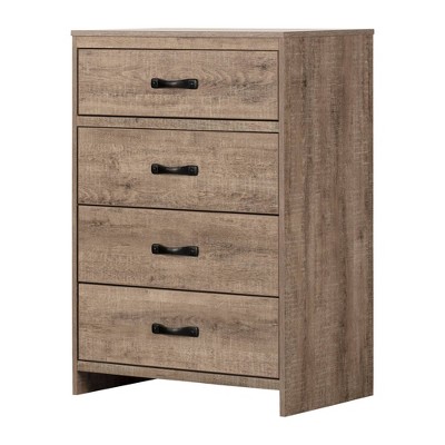 Hankel 4 Drawer Chest Storage Unit Weathered Oak - South Shore