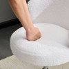 Karl Home Cute Modern Teddy Swivel Chair Armless Adjustable Height Office Desk Chair with No Wheels and Backrest Support In white - 3 of 4