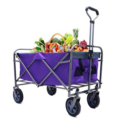 Collapsible Foldable Wagon, Portable Collapsible Wagon Carts, Beach Large Capacity Heavy Duty Folding Wagon For Sports, Shopping, Camping, Hiking