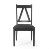 2pk Fairgreens Farmhouse Upholstered Wood Dining Chairs Black - Christopher Knight Home: Rustic Style, Rubberwood - image 3 of 4