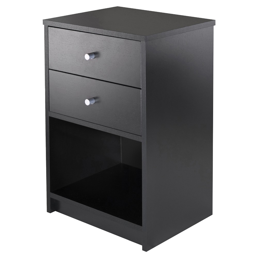 Photos - Storage Сabinet Ava Nightstand with 2 Drawers Black - Winsome