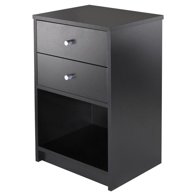 Ava Nightstand with 2 Drawers Black - Winsome, 1 of 10