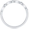 Pompeii3 1/5 ct Blue Sapphire & Diamond Wedding Ring Stackable Band 10k White Gold - 2 of 4