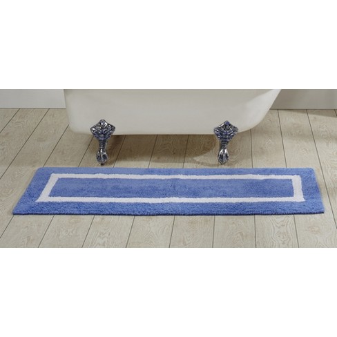 Better Trends Granada Collection 20 in. x 60 in. Blue 100% Cotton Runner Bath Rug