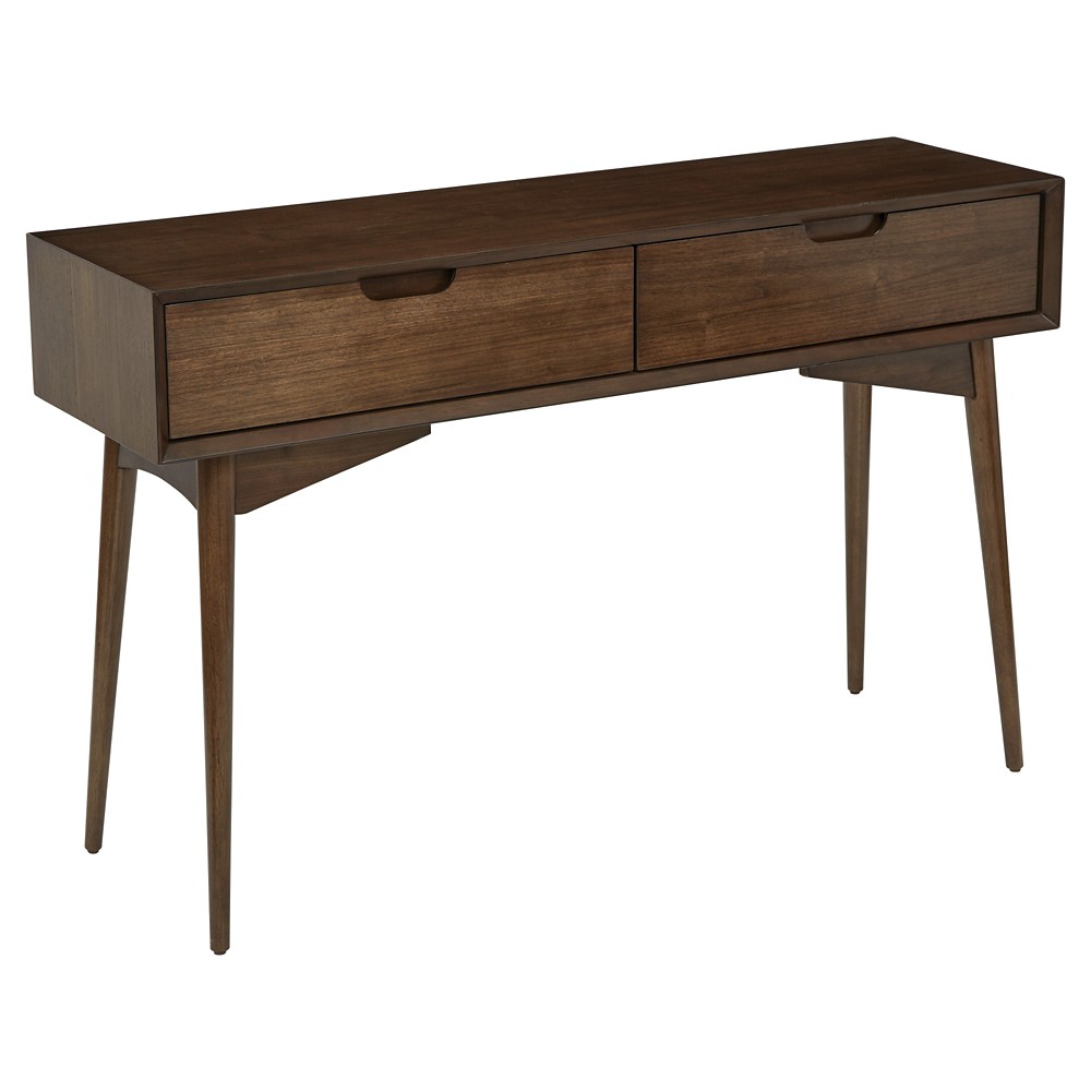 Photos - Coffee Table Office Star OSP Home Furnishings Copenhagen Console Table Walnut: 47.75" Wide, 2 Drawers, Wood Frame & Surface 