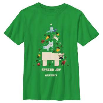 Boy's Minecraft Spread Joy Christmas Tree T-Shirt