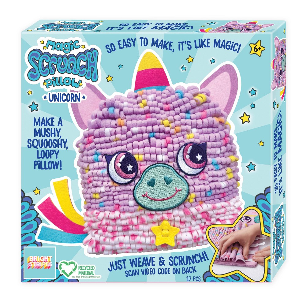 Bright Stripes Scrunchy Unicorn Magic Scrunch Pillow Kit