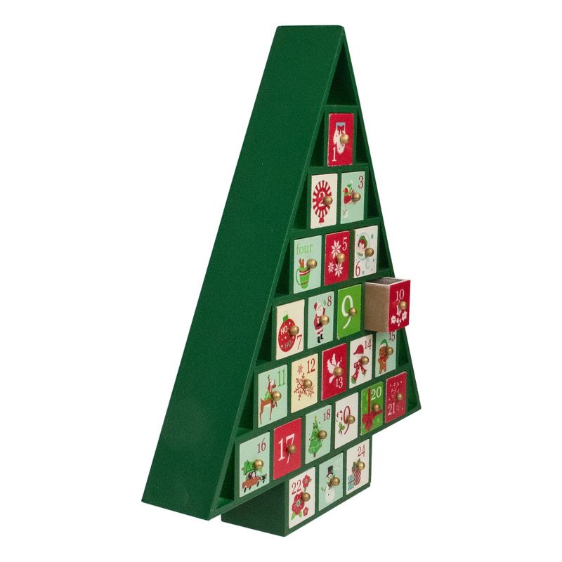 Northlight 15 Green Tree Shaped Christmas Advent Calendar Decoration, 2 of 6