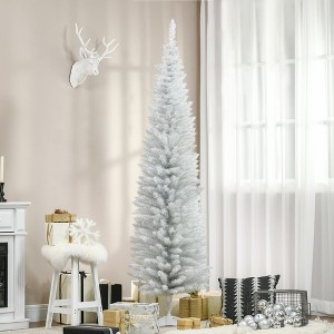 NicBex 6ft Artificial Pencil Christmas Tree Slim Tree with 390 Branch Tips and Plastic Stand for Decoration - 1 of 4