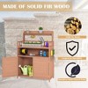 Potting Bench, Outdoor Gardening Table, Wood Garden Planting Workstation Work Benches With Bottom Large Storage Cabinet, Top Shelves For Patio Lawn - 3 of 4
