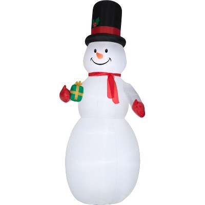 Gemmy Christmas Airblown Inflatable Snowman Giant , 10 ft Tall, Multicolored
