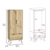 SEVOBAL Armoires Closet with One Drawer Double Doors and Versatile Storage for Bedroom Organization and Easy Access, Beige, 30.1"*20.1"*74" - 4 of 4