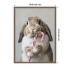 Kate & Laurel All Things Decor Sylvie Framed Canvas Cute Bunny Candy Cane by the Creative Bunch Studio - 2 of 4