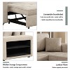 CIPACHO 104.5" Modern L-Shape 3 Seat Reversible Sectional Couch, Pull Out Sleeper Sofa with Storage Chaise and 2 Stools  Furniture Set, Cream - 4 of 4