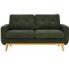 Homy Casa 67.7" Mid-Century Upholstered Tufted Loveseat Sofa with Wooden Legs - 4 of 4
