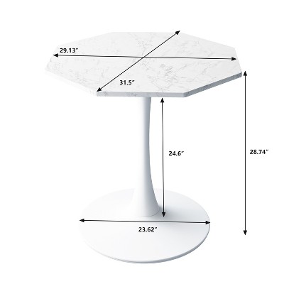 NicBex 31.5" Octagon/Hexagon Coffee Table Space Saving Corner Accent Modern MDF Top & Metal Legs for Small Spaces