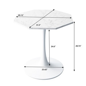 NicBex 31.5" Octagon/Hexagon Coffee Table Space Saving Corner Accent Modern MDF Top & Metal Legs for Small Spaces - 1 of 4