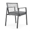 GDFStudio Mikell Outdoor Aluminum Rope Dining Chair (Set of 2) with Water Resistance Cushion, Gray and Black - 4 of 4