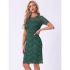 INSPIRE CHIC Women's Cocktail Party Elegant Floral Lace Crew Neck Sheath Dresses - 3 of 4
