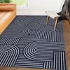 Washable Modern Large Living Room Rugs, Rainbow Print Soft Non Slip Bedroom Carpet, Low Pile Geometric Dining Room Rugs - 3 of 4
