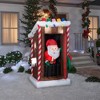 Gemmy Animated Christmas Airblown Inflatable Santa's Outhouse , 6 ft Tall, Multi - 2 of 3