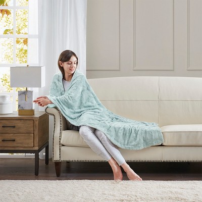 Vynxaria Oversized Faux Fur Throw - Luxurious Marble Print & Soft Comfort
