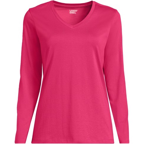 Lands' End Women's Relaxed Supima Cotton Long Sleeve V-Neck T-Shirt - image 1 of 3