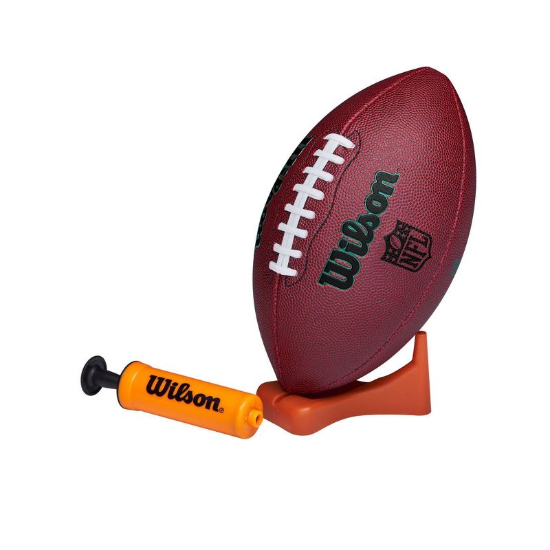 Wilson NFL Ignition Pro Eco Junior Pump &#38; Tee Football, 1 of 2