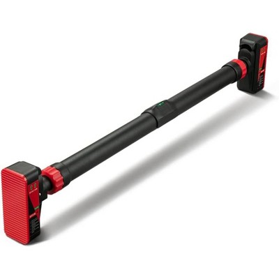 Pull Up Bar for Doorway - Adjustable No Screws Chin Up Bar for Home Gym, 440 LBS Max Load, with Level Meter & Anti-Slip Design, Red
