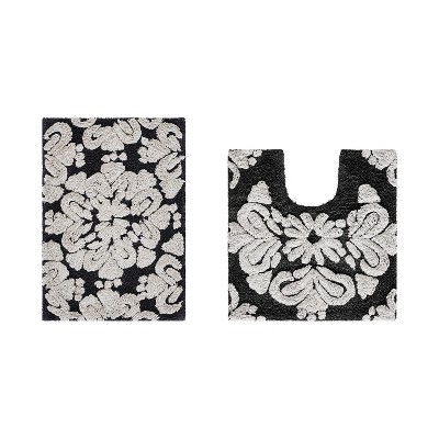 Medallion Collection 2 Piece 100% Cotton Tufted Bathroom Rug Set  with Non-Slip Backing, Machine Washable, Tumble Dry Bath Mat
