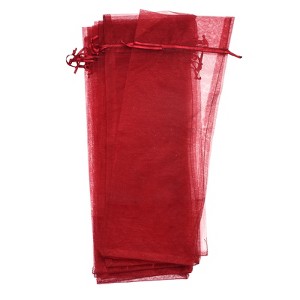 Unique Bargains Sheer Mesh Drawstring Gift Pouches Organza Wine Bags 12 Pcs 14.5"x5.5" - 1 of 4
