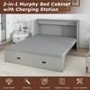 Full Size Murphy Bed Foldable Bed with Mattress, USB Port & Storage Drawers - ModernLuxe - 4 of 4