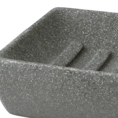 Charcoal Gray Stone Resin Soap Dish