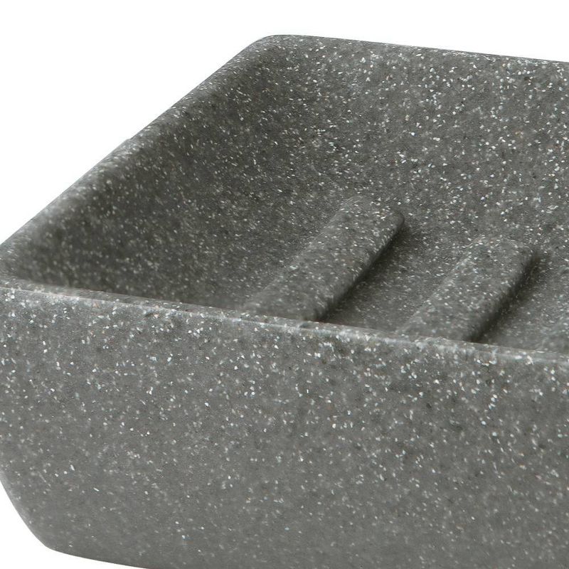 Charcoal Stone Soap Dish Gray - Allure Home Creations, 4 of 6