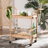 bali & pari Hadia Rattan Wine Cart Natural Brown/Black: 30 Day Limited Warranty, No Assembly, 35"H x 37.3"W - 3 of 4
