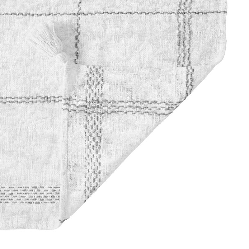 VCNY 50&#34;x60&#34; Piri Plaid Woven Slub Cotton Throw Blanket Gray, 6 of 7