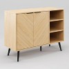 Himari Sideboard Buffet Natural - CorLiving: Mid-Century Storage, Laminate Surface, MDF Frame, 5 Shelves - 3 of 4