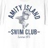 Jaws Franchise Amity Island Swim Club Shark Boy on White Adult Crew Neck Short Sleeve T-shirt - 2 of 3