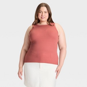 Women's Slim Fit Ribbed Tank Top - A New Day™ - 1 of 3