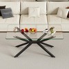SEVOBAL Dining Tables 39.37" Rectangular Glass Coffee Table with Metal Legs Modern Stylish Design for Living Room, Black, 39.37"*23.62"*16.93" - 2 of 4