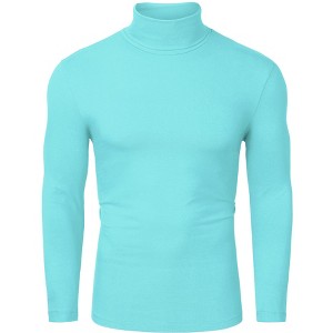 INSPIRE CHIC Men's Slim Fit Long Sleeve Pullover Turtleneck T-Shirt - 1 of 4