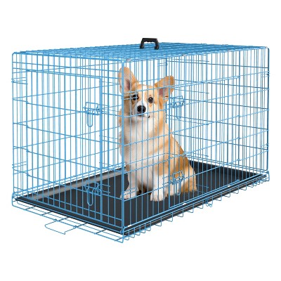 FDW Dog Crates for Large Dogs Folding Mental Wire Crates Dog Kennels Pet Dog Cage Crate with Double-Door Removable Tray and Handle