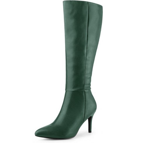 Dark green shop knee high boots