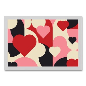 Mid Mod Heart Pattern 19.63 x 13.63 Framed Canvas - 1 of 4