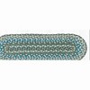 Earth Rugs Sage/Ivory/Settlers Blue Oval Stair Tread 27"x8.25" – Hand-Braided Jute Stair Rug in Cool Country Color Palette - 2 of 3