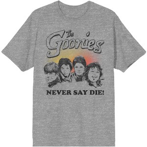 The Goonies Never Say Die Illustrated Men's Athletic Heather Crew Neck Tee - 1 of 4