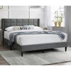 CAVINAS Queen Size Wooden Platform Bed Frame with Fabric Upholstered Box Design Headboard,No Box Spring Needed - 2 of 4