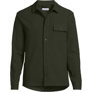 Lands' End Men's Long Sleeve Knit Workwear Waffle Shirt - 1 of 3